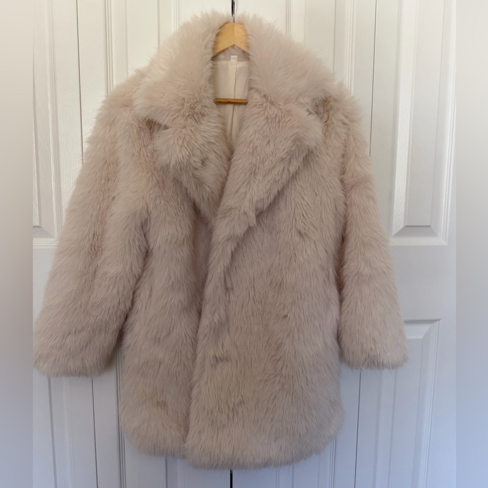 Cream Faux Fur Coat
